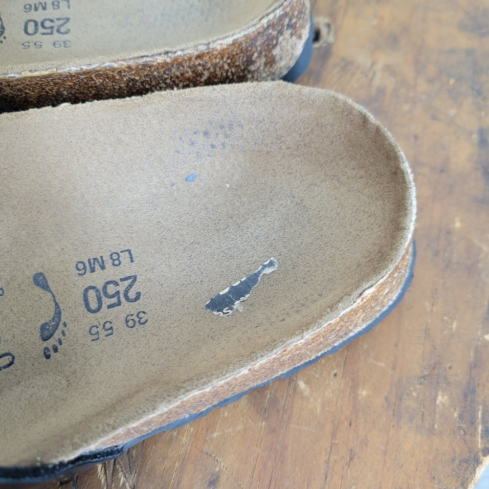 Birki's Birkenstock Mary Jane Clogs Womens 39 L8 Black Patent FLAW PLS READ - Picture 7 of 8